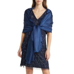 NWT Nordstrom Blue Meridian Shimmer Wrap Scarf One Size